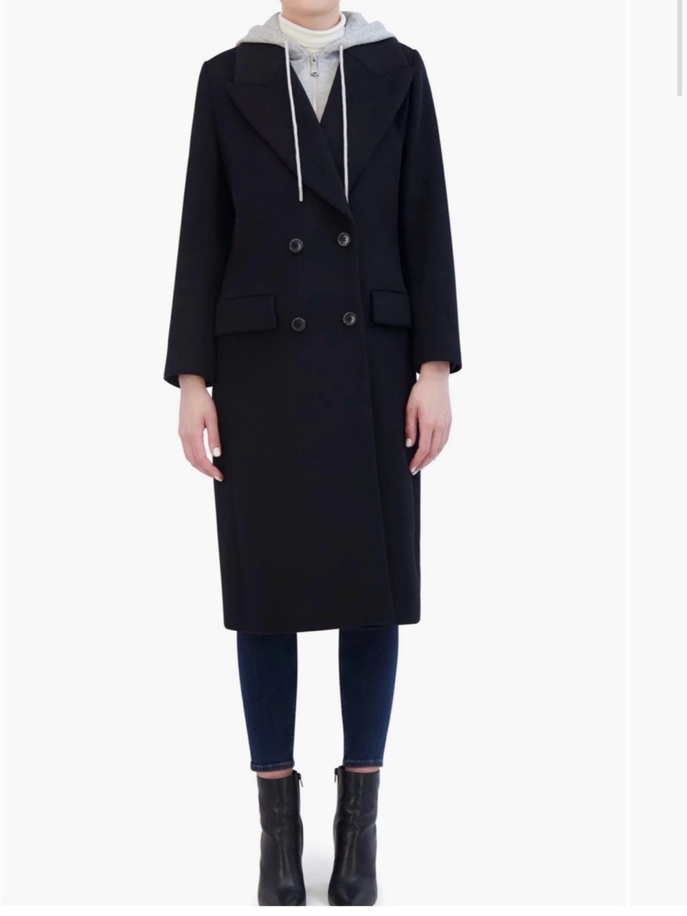 Rebecca Minkoff Double-Breasted Black Trench Coat